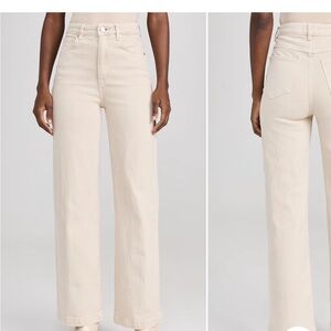 Abrand High-Rise Wide-Leg Jeans in Cream